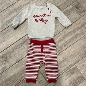 Kids Santa Baby Matching Set - Gray and Red